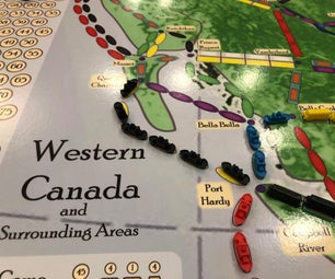 Western Canadian Map for Ticket to Ride