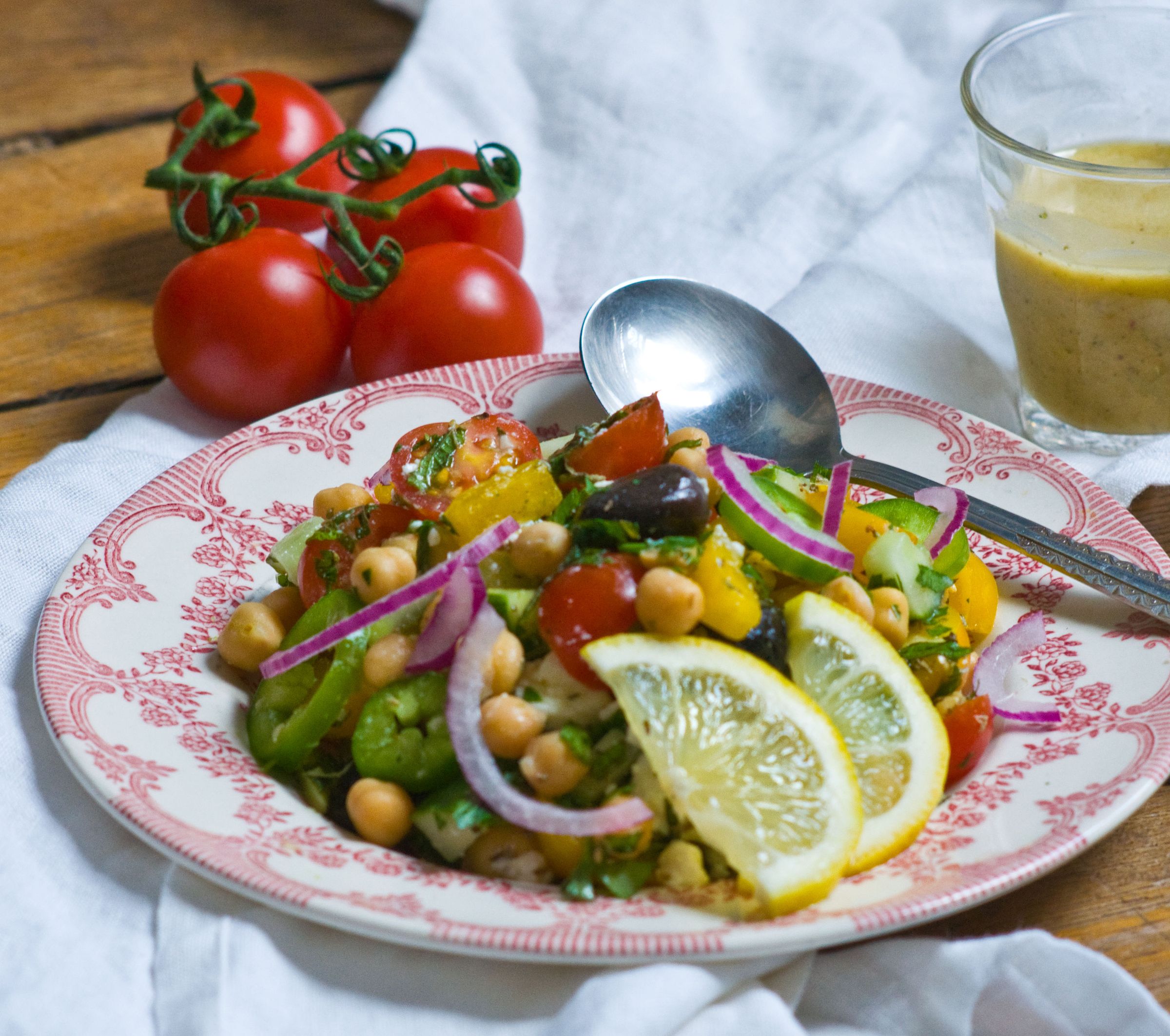Mediterranean Chickpea Salad W/ Citrus Oregano Vinaigrette
