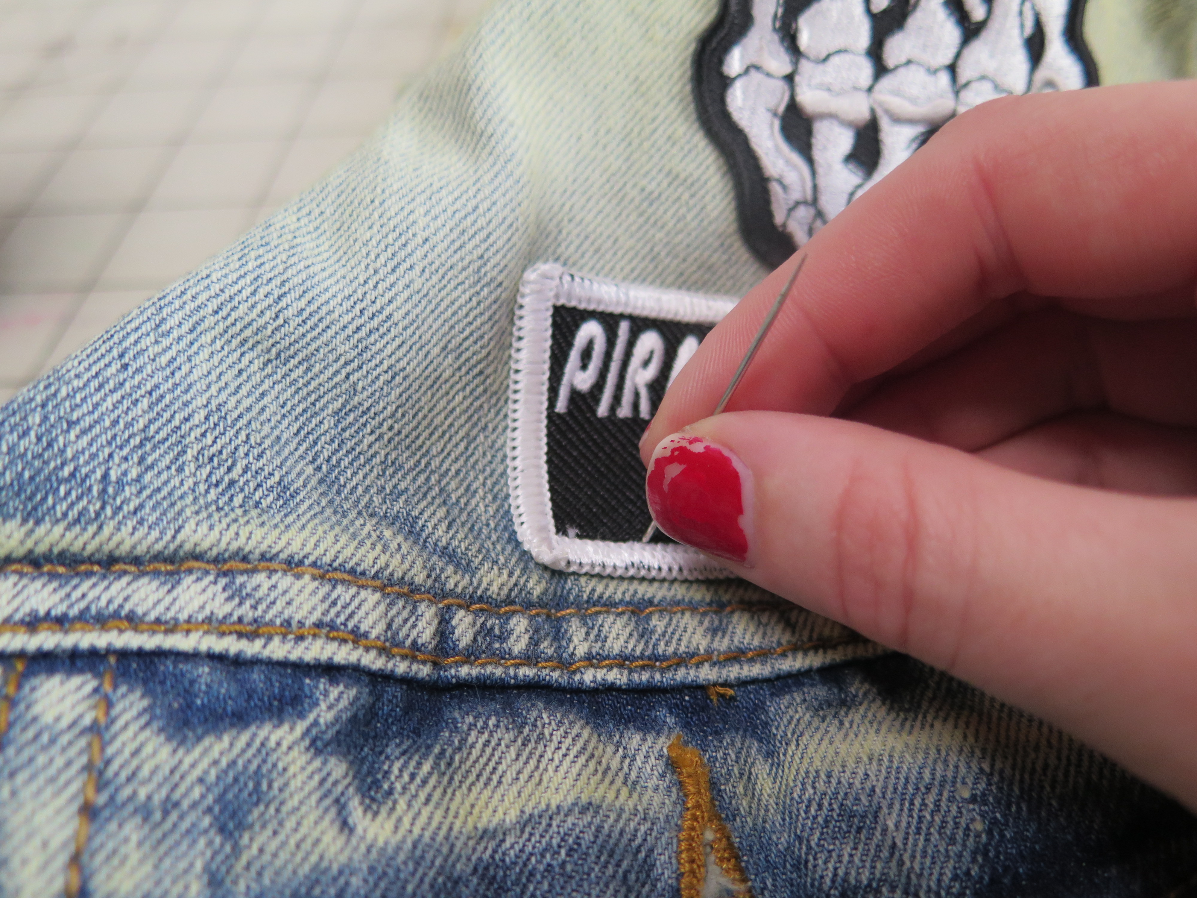 how do you put a patch on a jacket