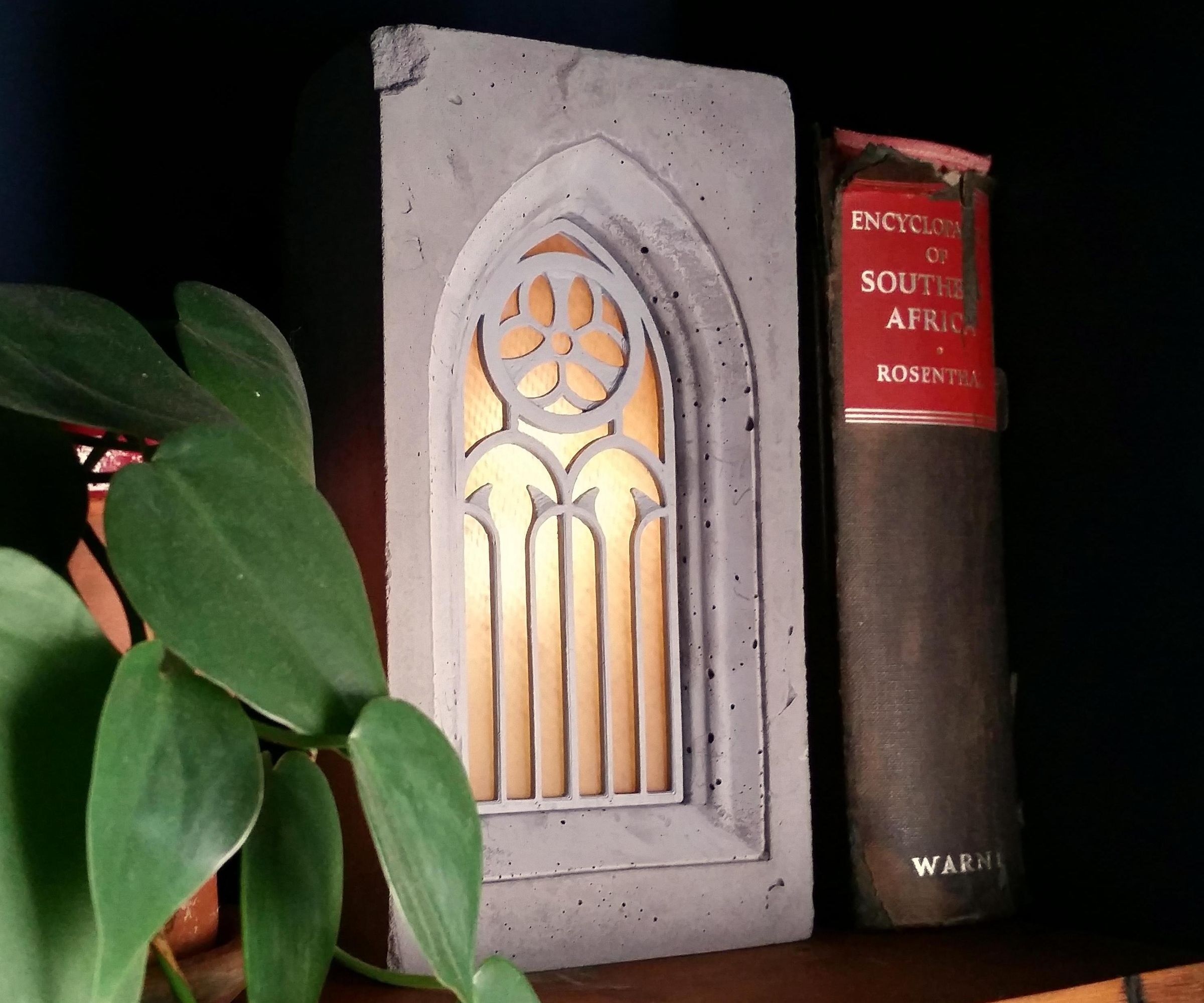 Solar Concrete Gothic Window Lamp (Remix)