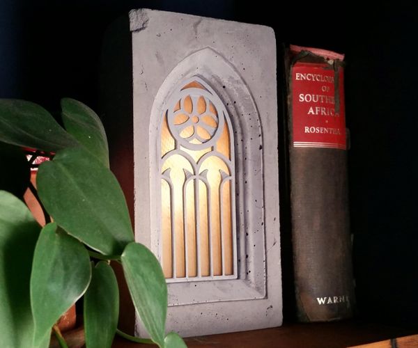 Solar Concrete Gothic Window Lamp (Remix)
