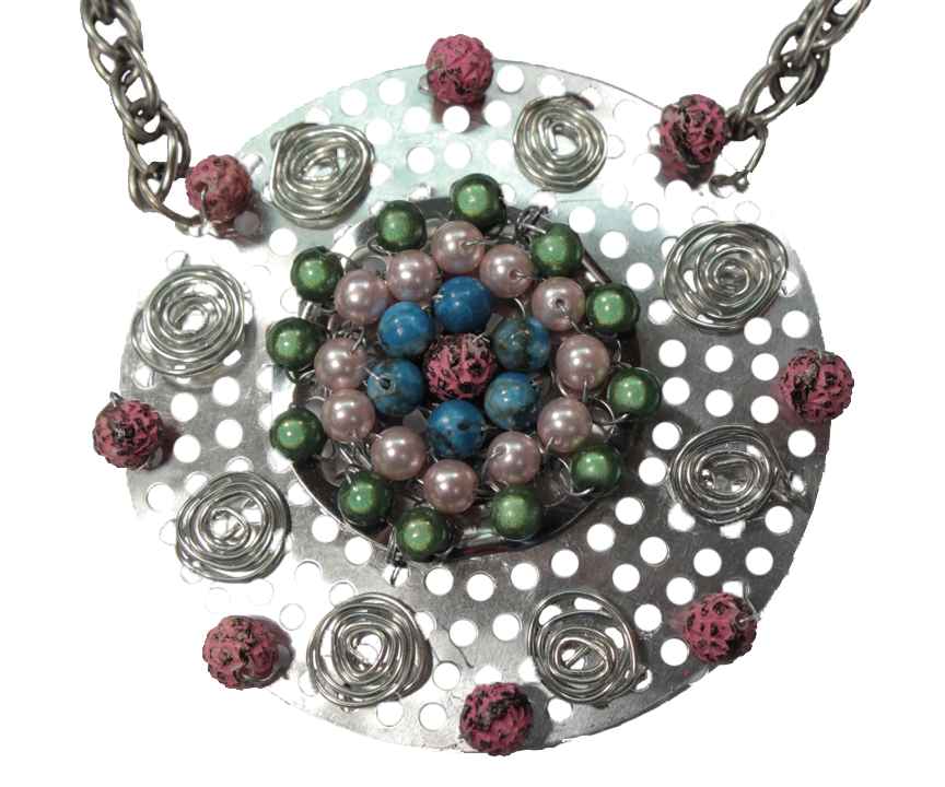 DIY guide for "Hardware Store Jewelry" Wire Wrapped Statement Necklace Tutorial with step-by-step instructions