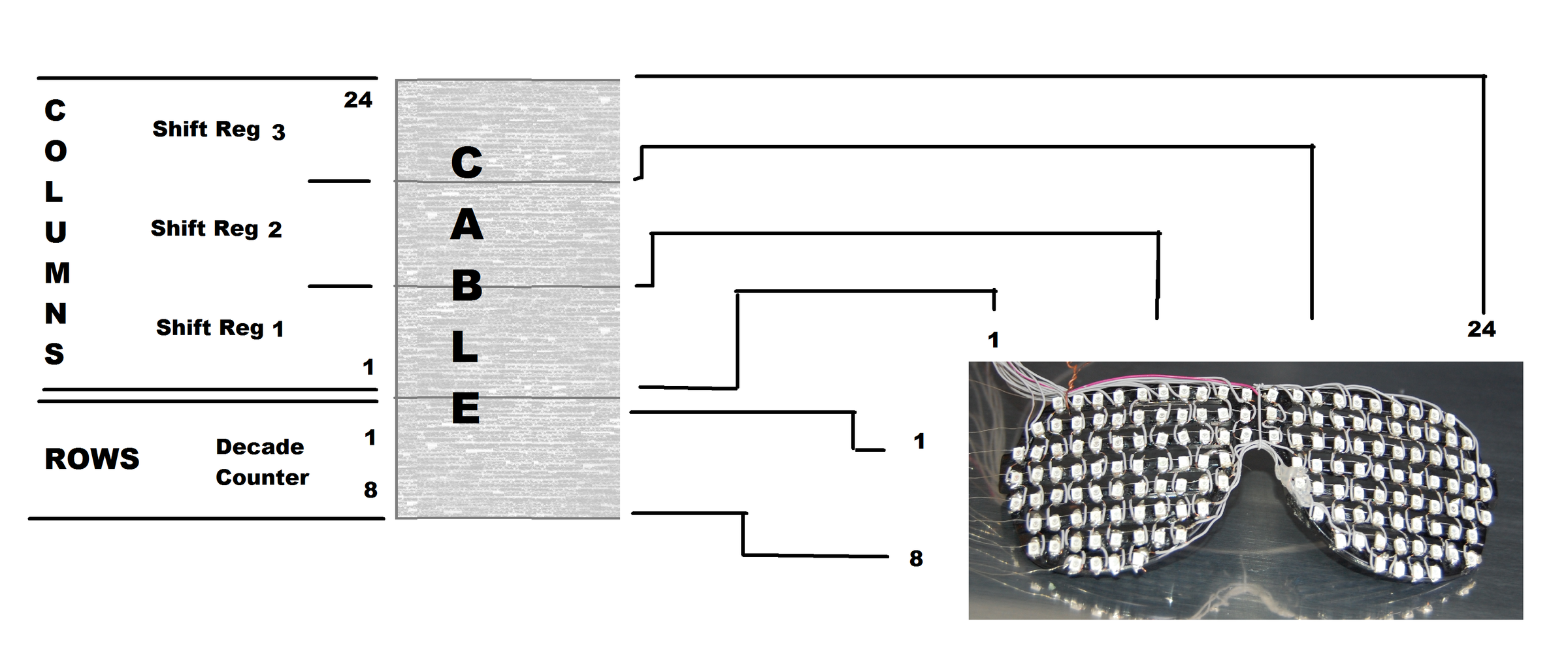 LED Matrix Glasses First Prototype 15 Steps (with Pictures