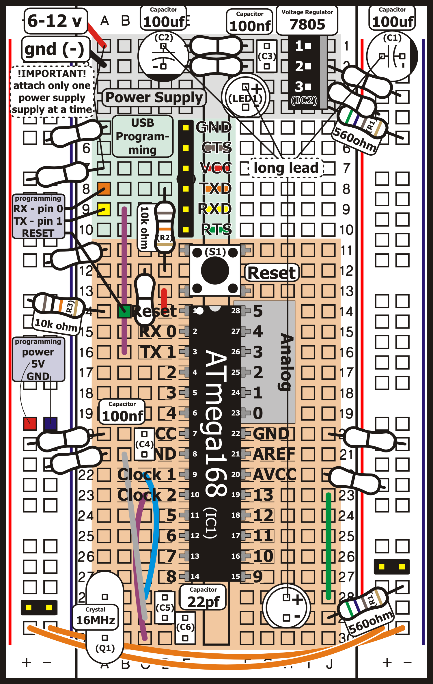 How to Breadboard Arduino Compatible. 4 Steps Instructables