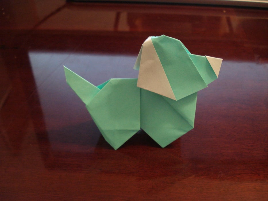 Origami dog model found at the linked resource