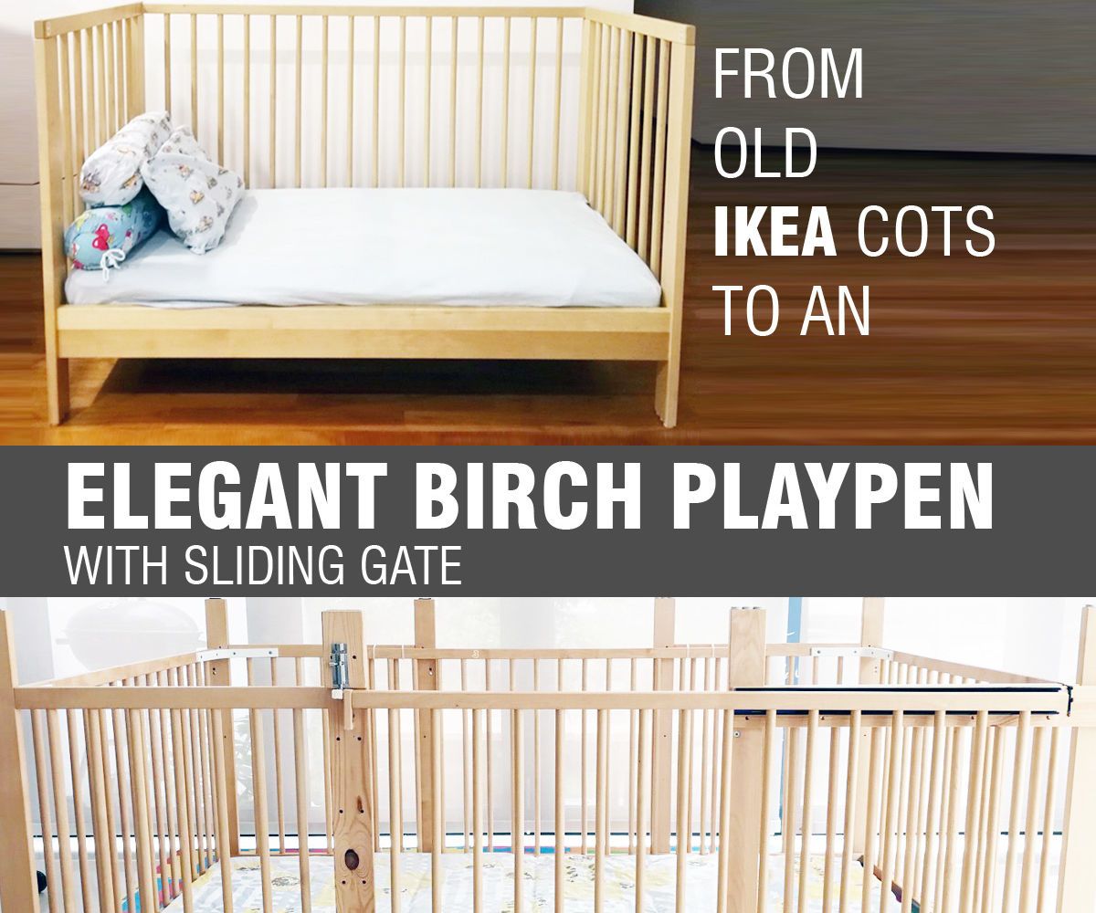 Supersized Toddler Playpen With Sliding Gate Out of Old IKEA Cots 6
