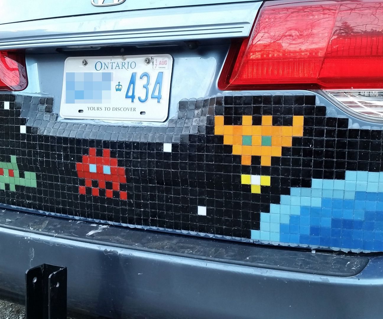 Mosaic Tile Pixel Art Car