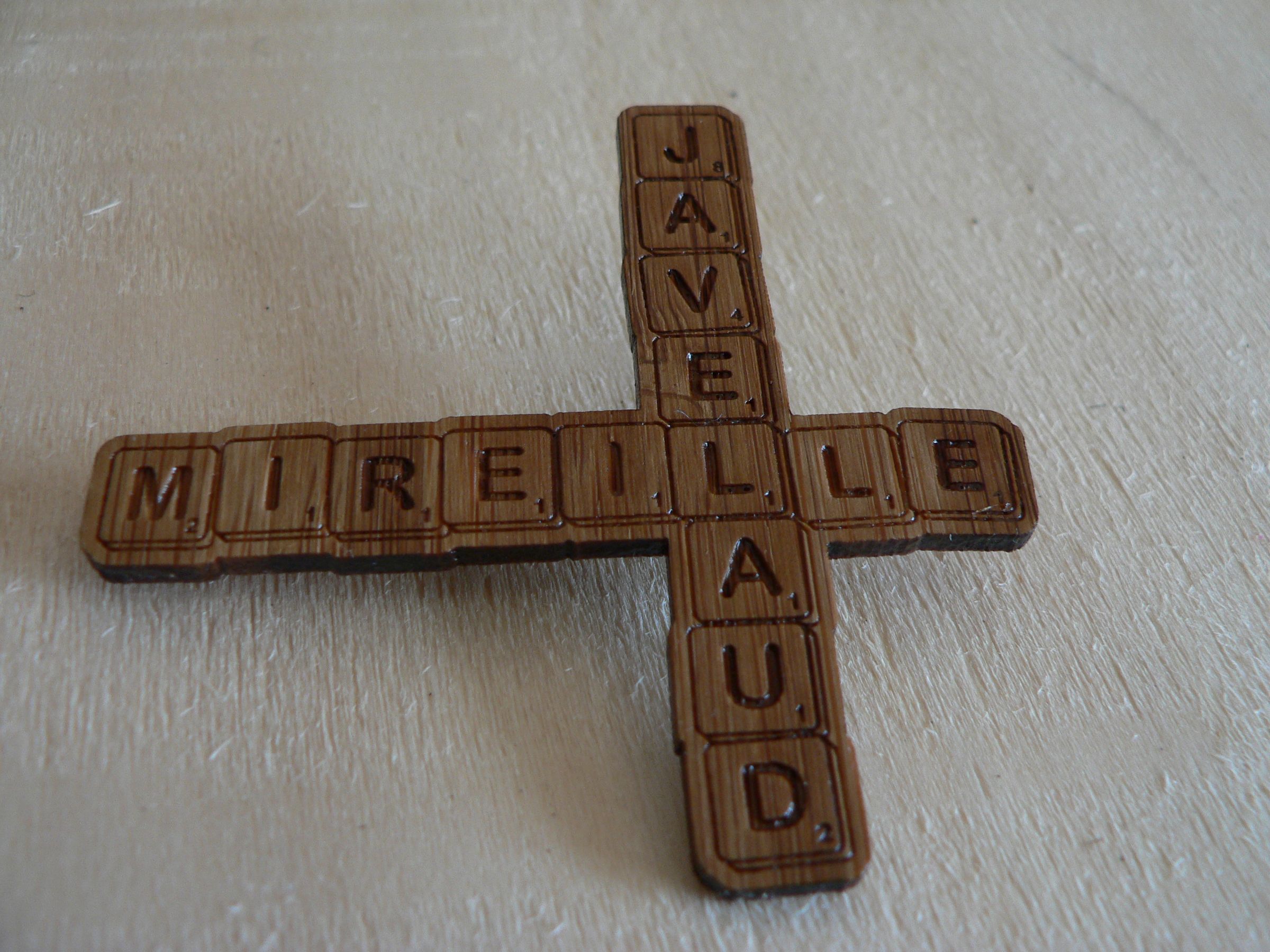 We Love Letters Scrabble Wooden (bamboo) Brooch (with Pictures