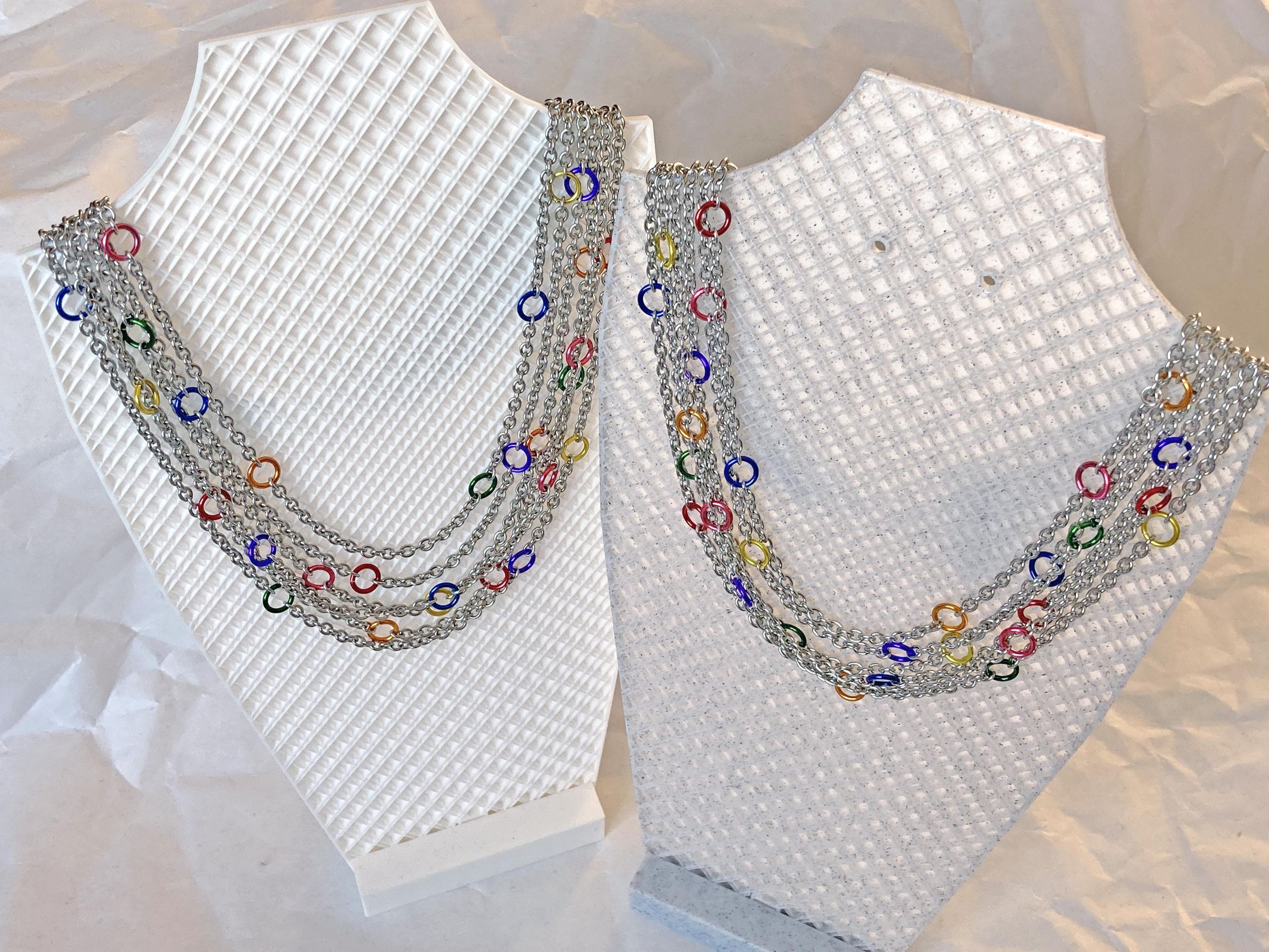 Layered Rainbow Jump Ring Necklace 7 Steps (with Pictures