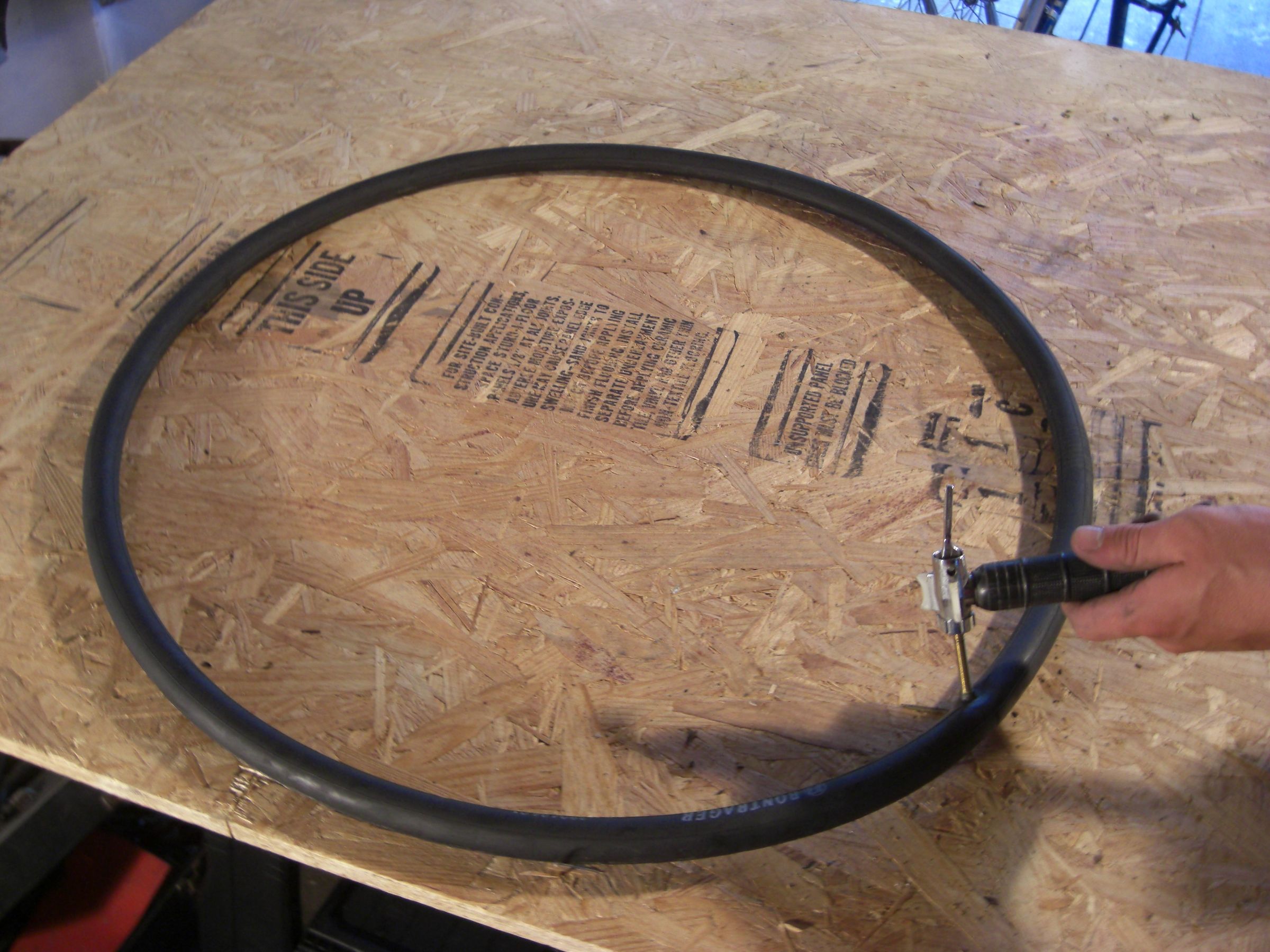 putting a new tube in a bike tire