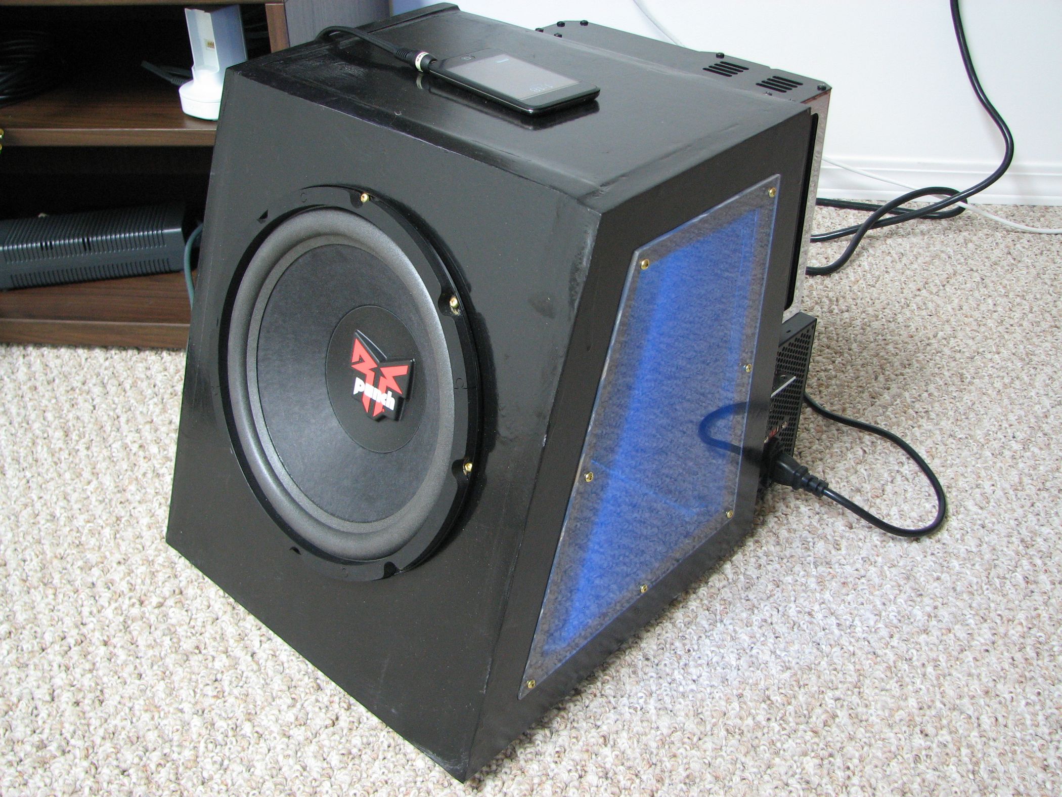 Converted Car Subwoofer for InHome Use With IPod/Home Entertainment PC