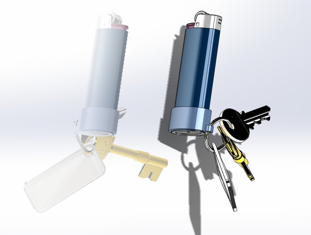 Add a Bic Lighter to Your Keychain With a 3d Printed Holder
