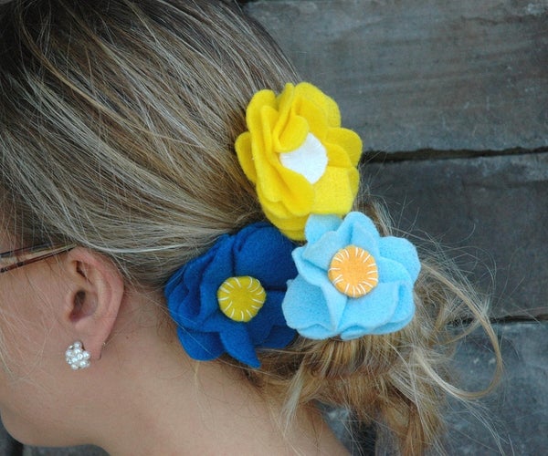 Fabric Flower Hair Clip