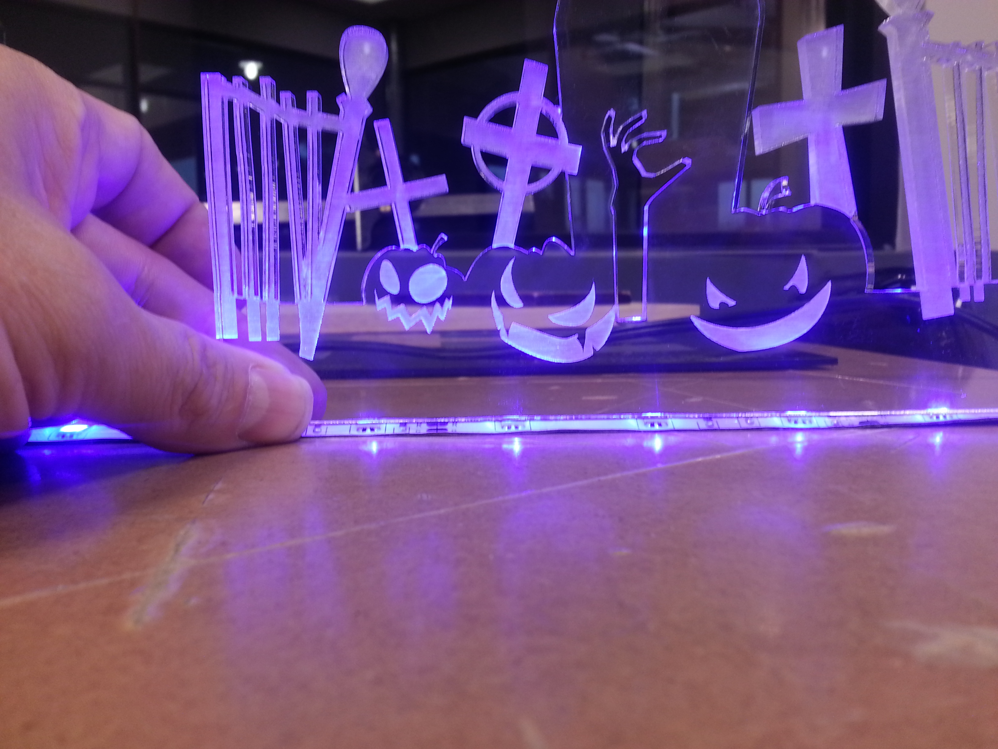 Laser Cut Edge Lit Halloween Display ... photo