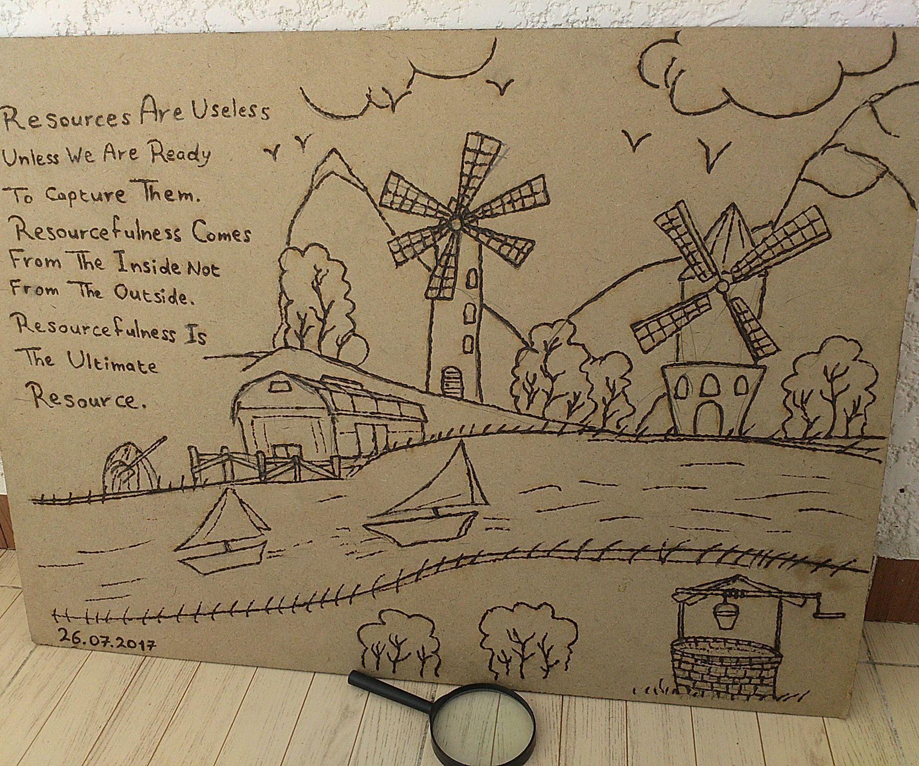 "abundant resources" - my solar pyrography art DIY Project DIY Project Image