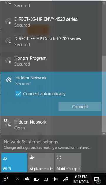 hidden network on my network