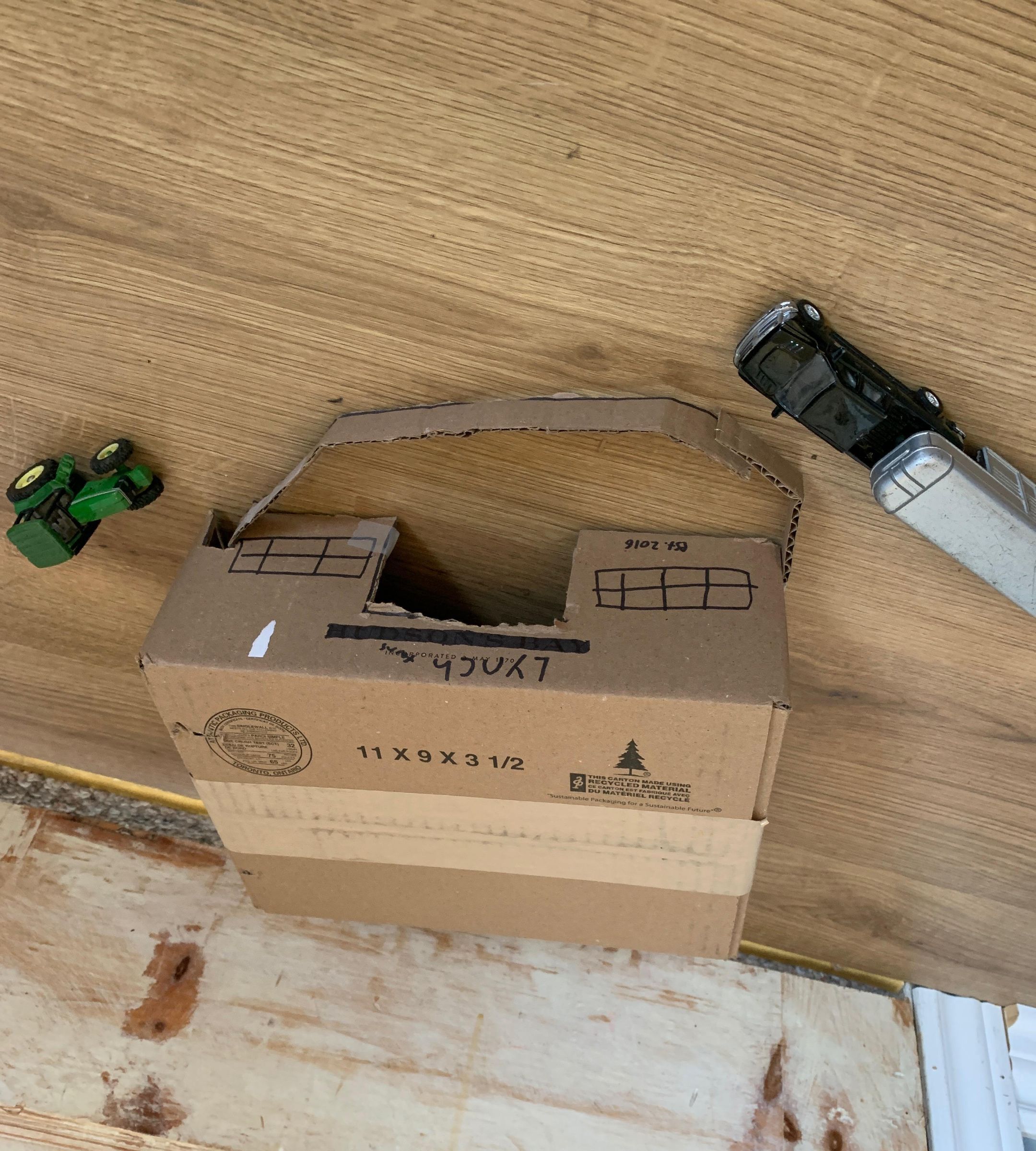 Toy Cardboard Cattle Barn! 