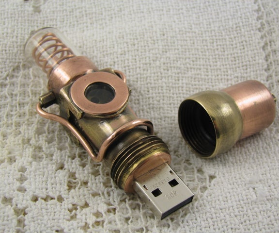 Steampunk USB Drive, Handmade "Submariner" Altered Art