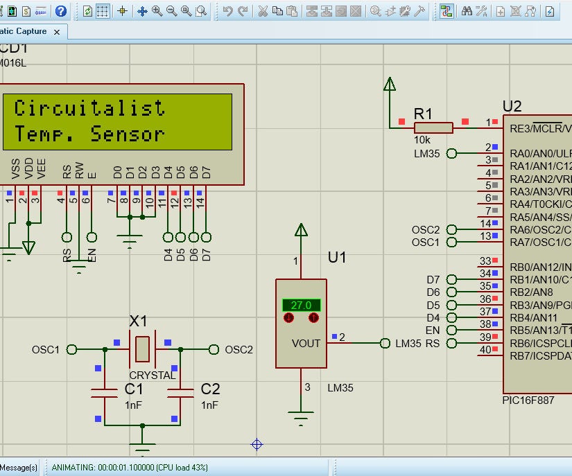 LM35 Temperature Sensor Simulation 3 Steps Instructables