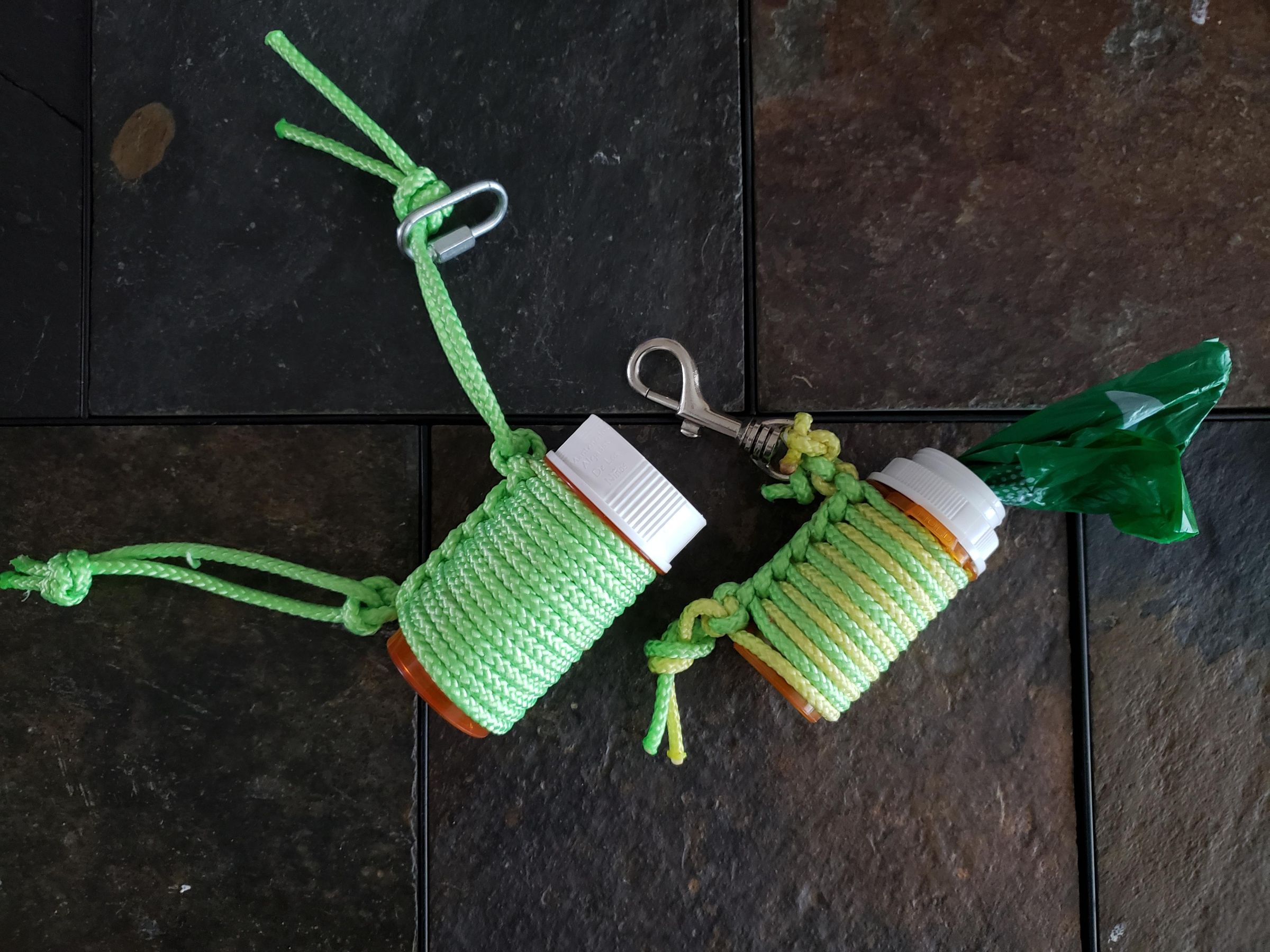 Easy Paracord and Med Bottle Dog Poop Bag Holder (with Pictures