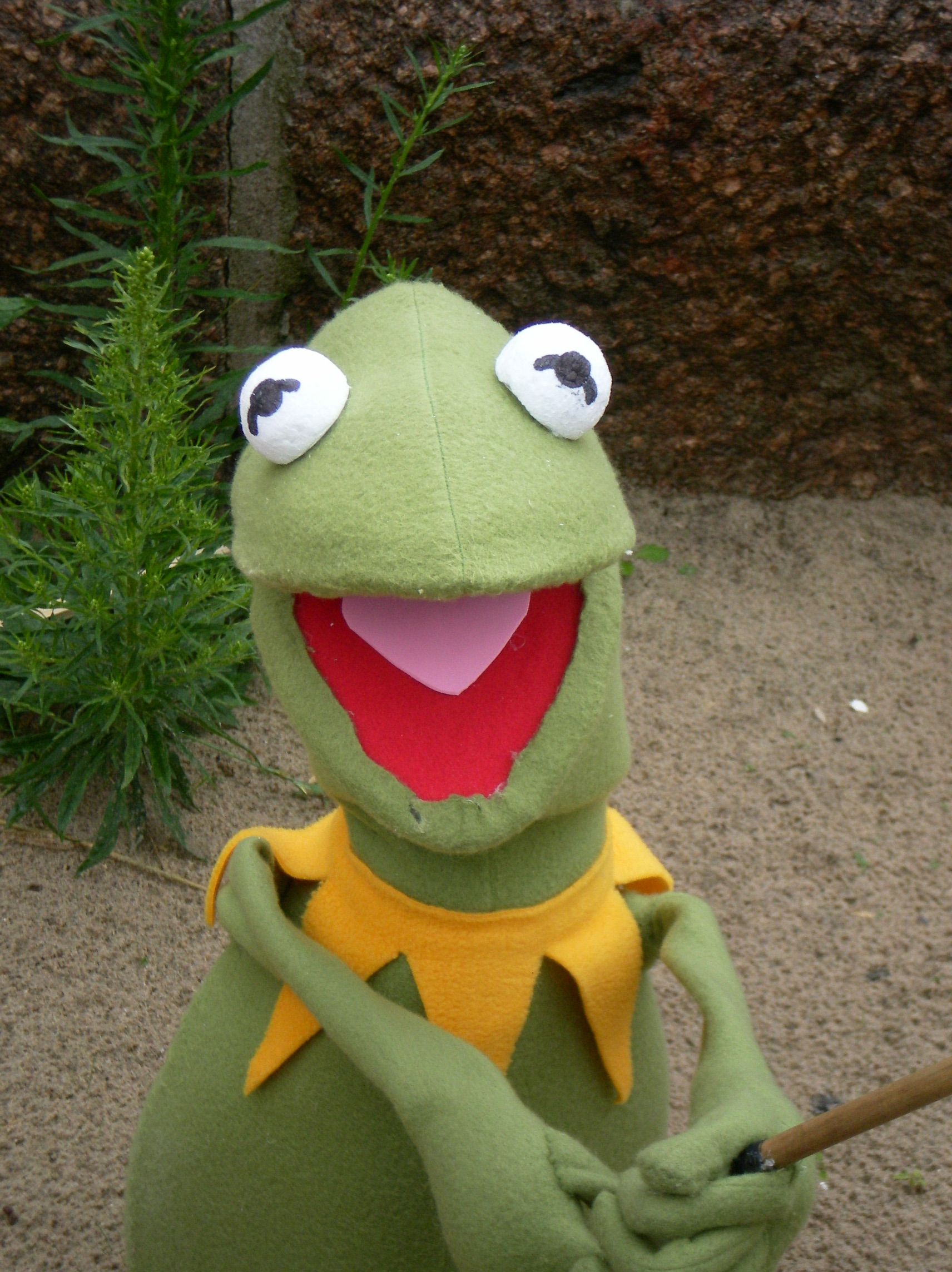homemade kermit the frog puppet