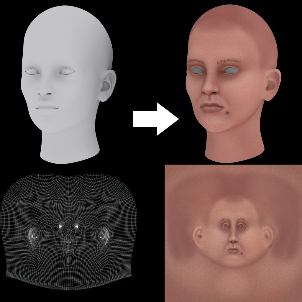 hand painted game texture character