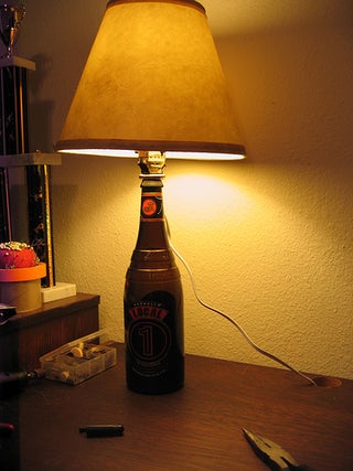 Make A Lamp From Bottle 4 Steps Instructables Make A Lamp From Bottle 4 Steps, Diy Beer Bottle Chandelier Lights