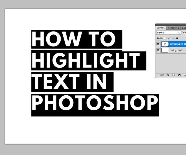 how to highlight text in photoshop 6