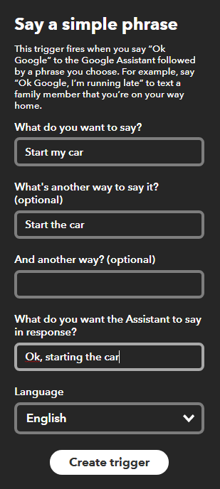 ok google start my car remotely