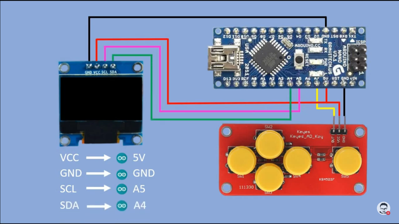 How to Input Text Into Arduino Project Using OLED Display and 5 Key ...