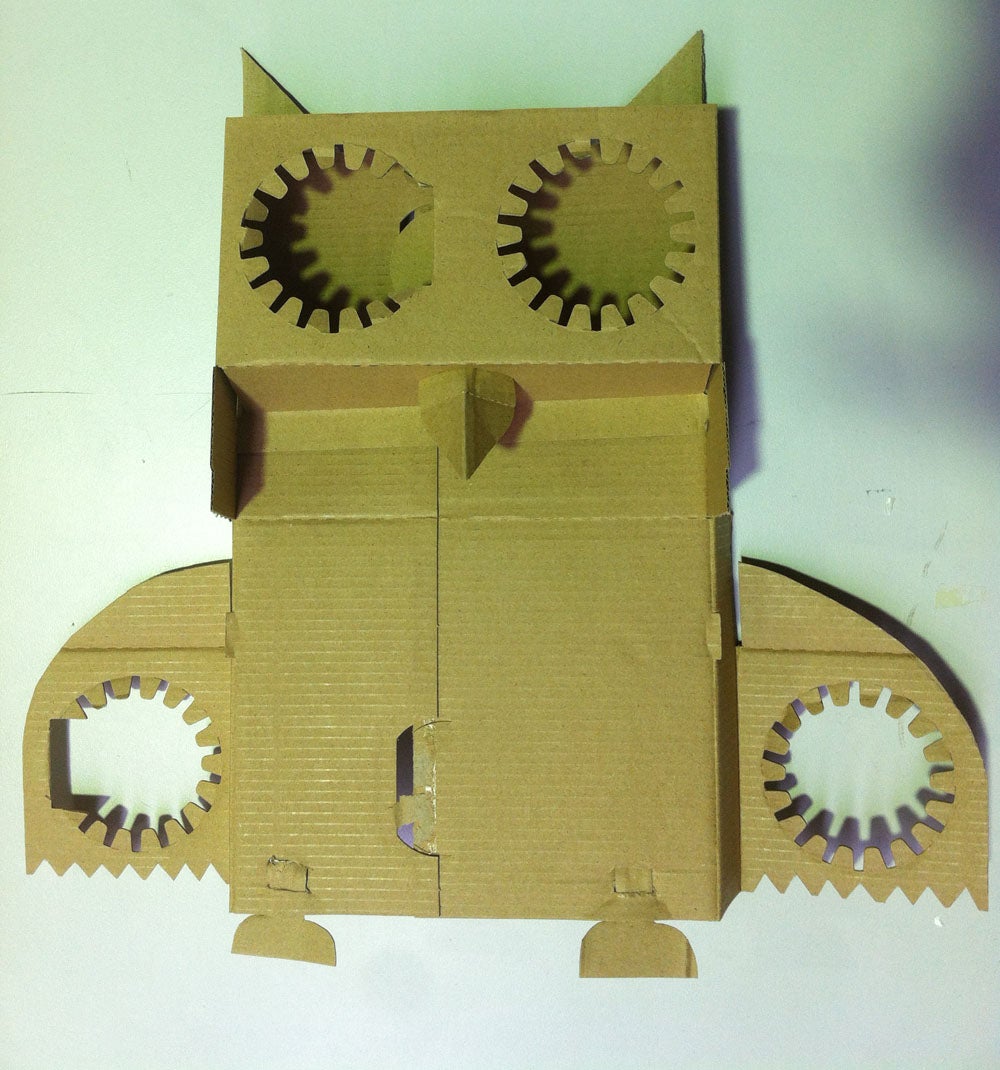Cardboard Owl From a Takeaway Coffee Tray 15 Steps (with Pictures