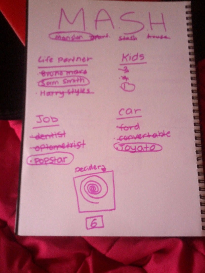 How To Play M A S H 3 Steps Instructables How To Play M A S H 3 Steps Instructables