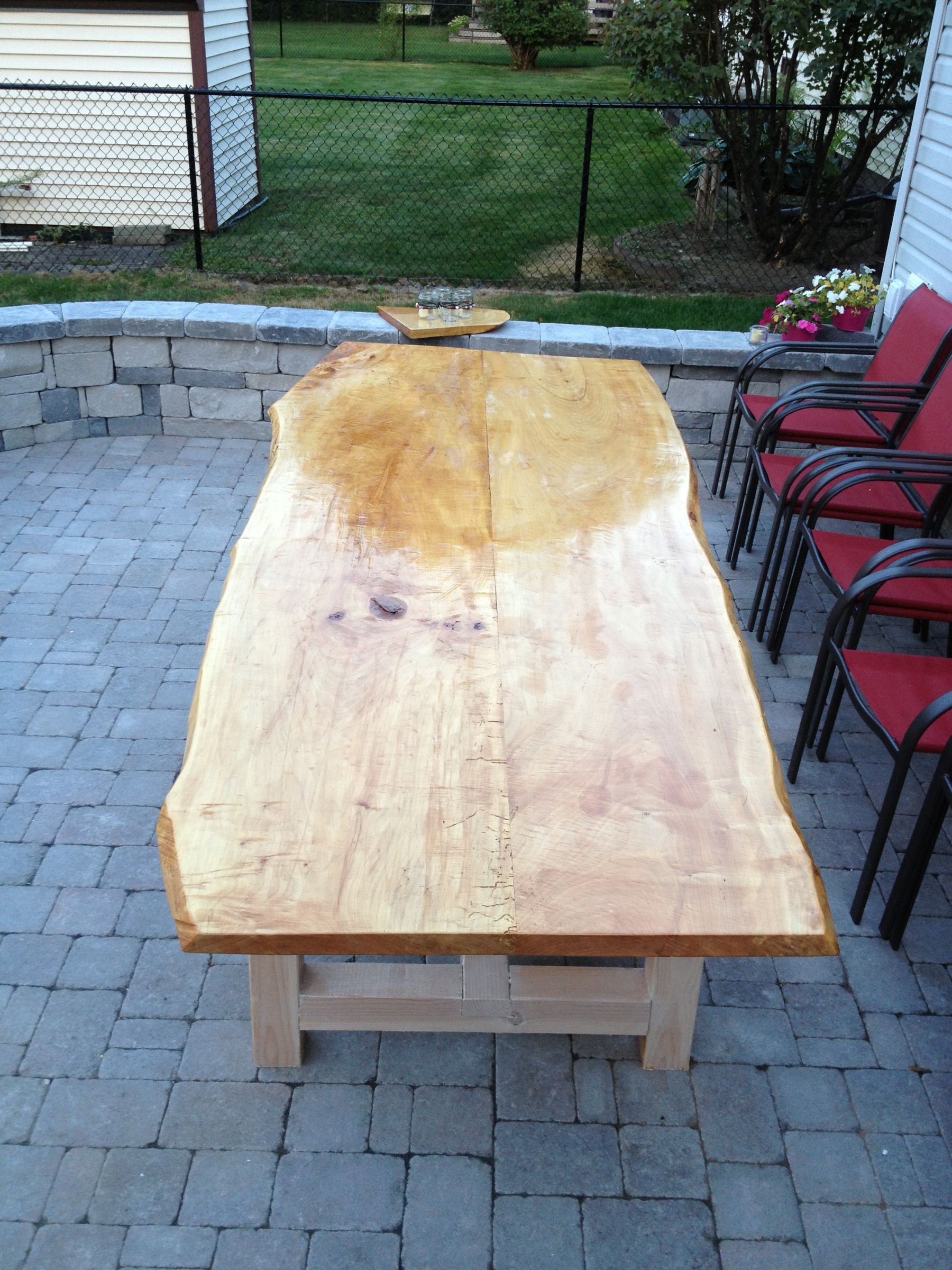 Live Edge Maple Slab Outdoor Table 4 Steps With Pictures Instructables