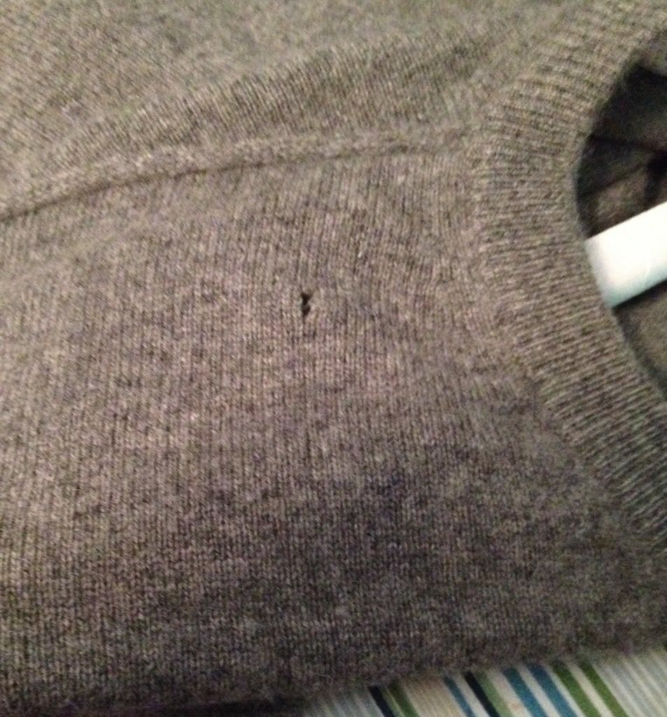 Mend and Make Do Repairing Small Moth Holes in a Cashmere Sweater 3