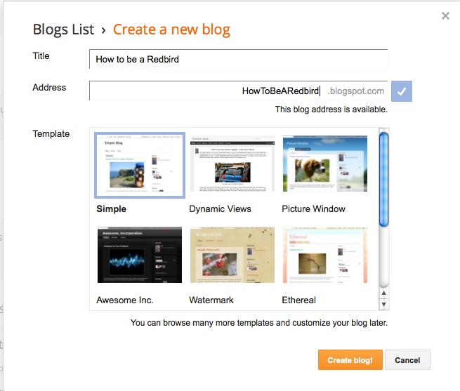 Creating a Blog