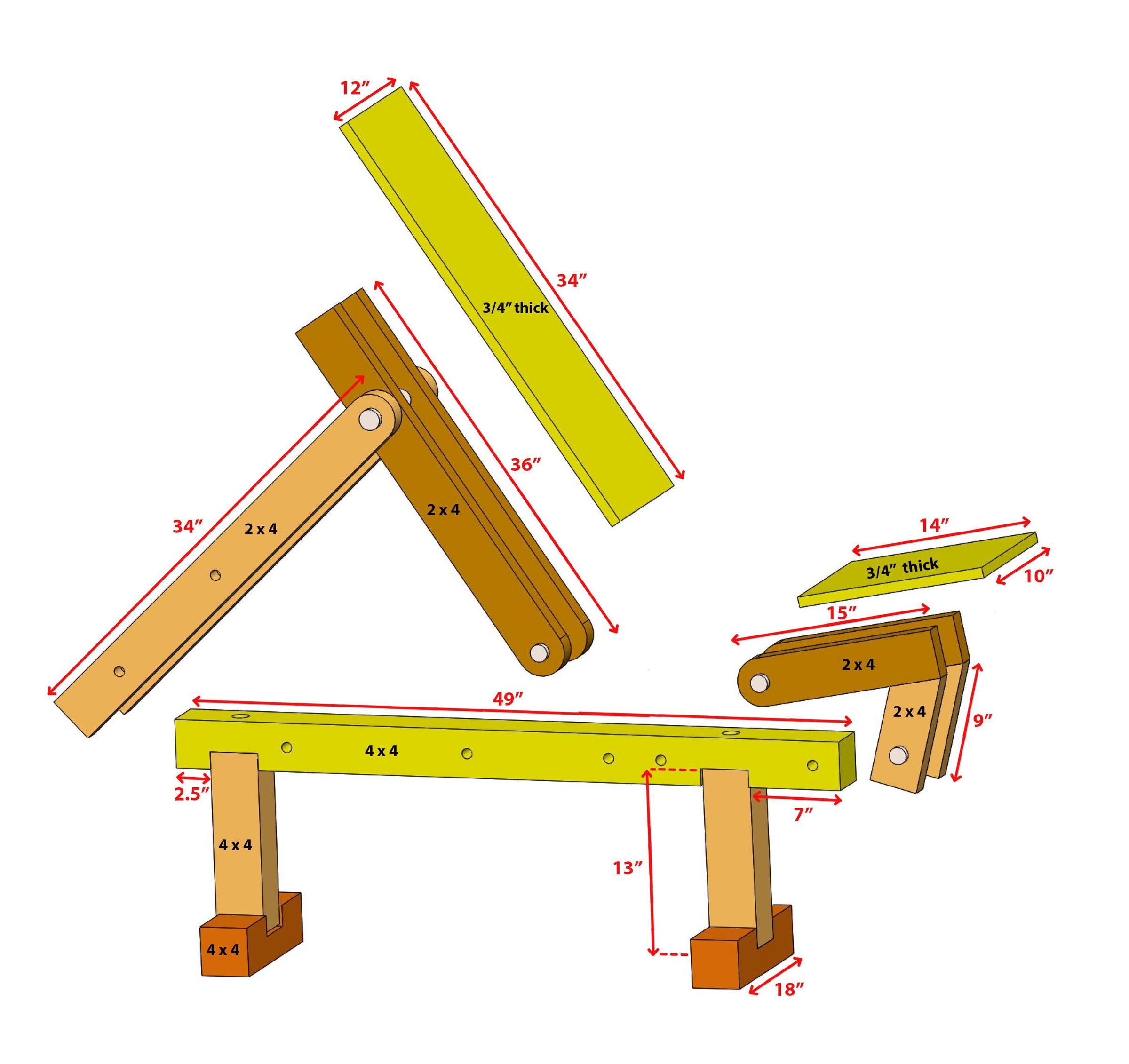 DIY Adjustable Wooden Weightlifting Bench 12 Steps (with Pictures