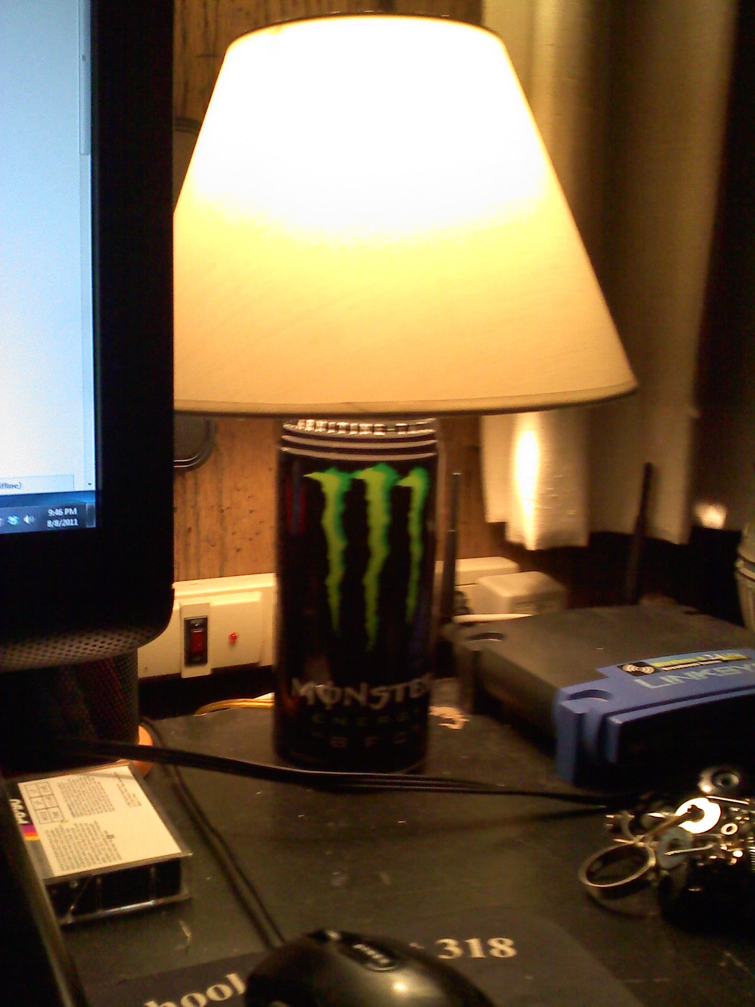 Make a Lamp From a Monster Can 4 Steps Instructables