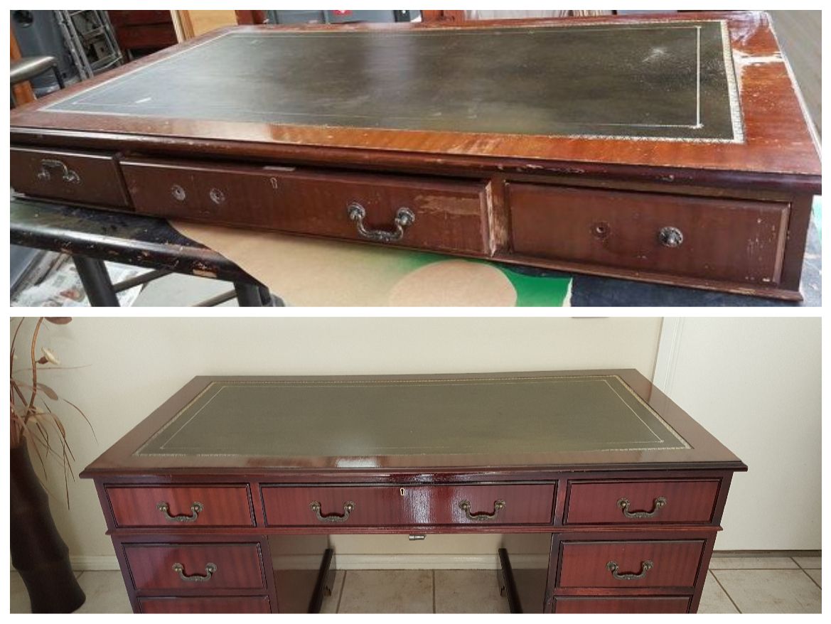 Leather Top Desk Restored 8 Steps Instructables
