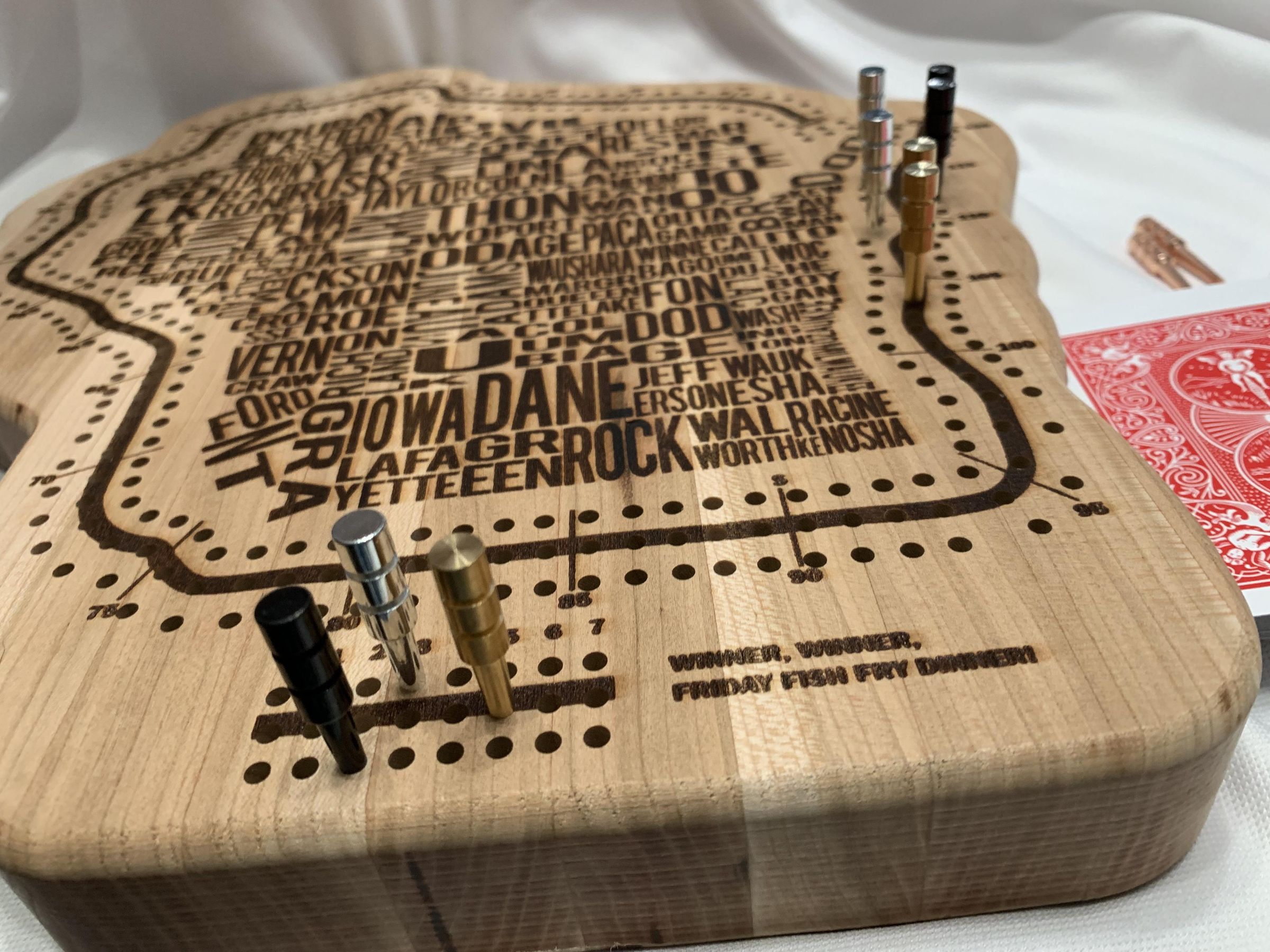 Wisconsin State Road Map Cribbage Board agrohort.ipb.ac.id