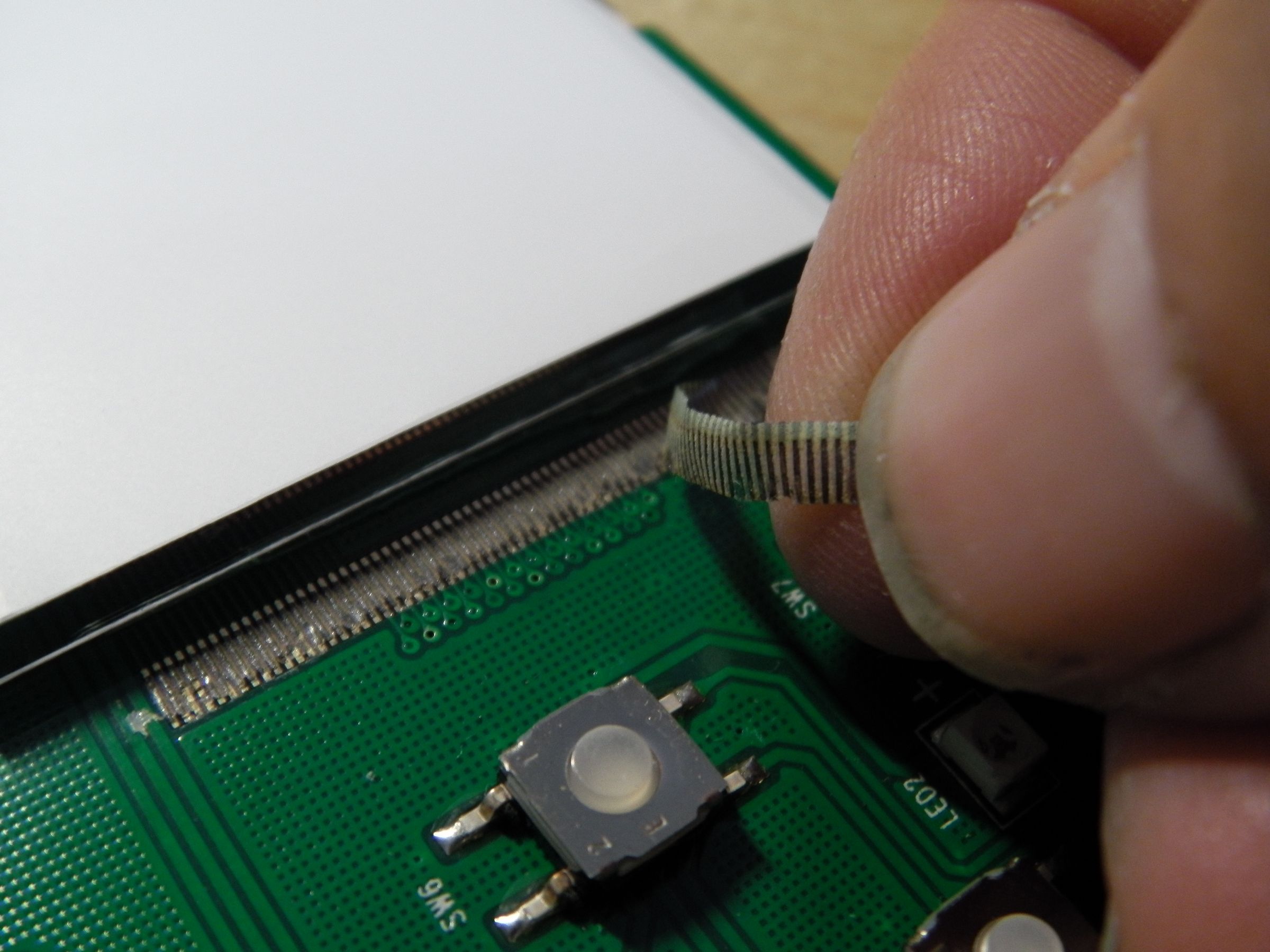 How to Remove and Reattach LCD Ribbon From a PCB With a Fine Pitch 9