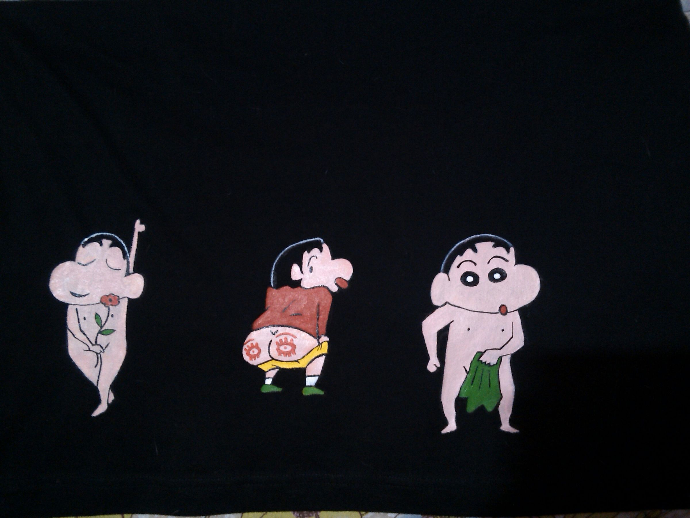 shinchan hand painted t-shirt DIY Project DIY Project Image