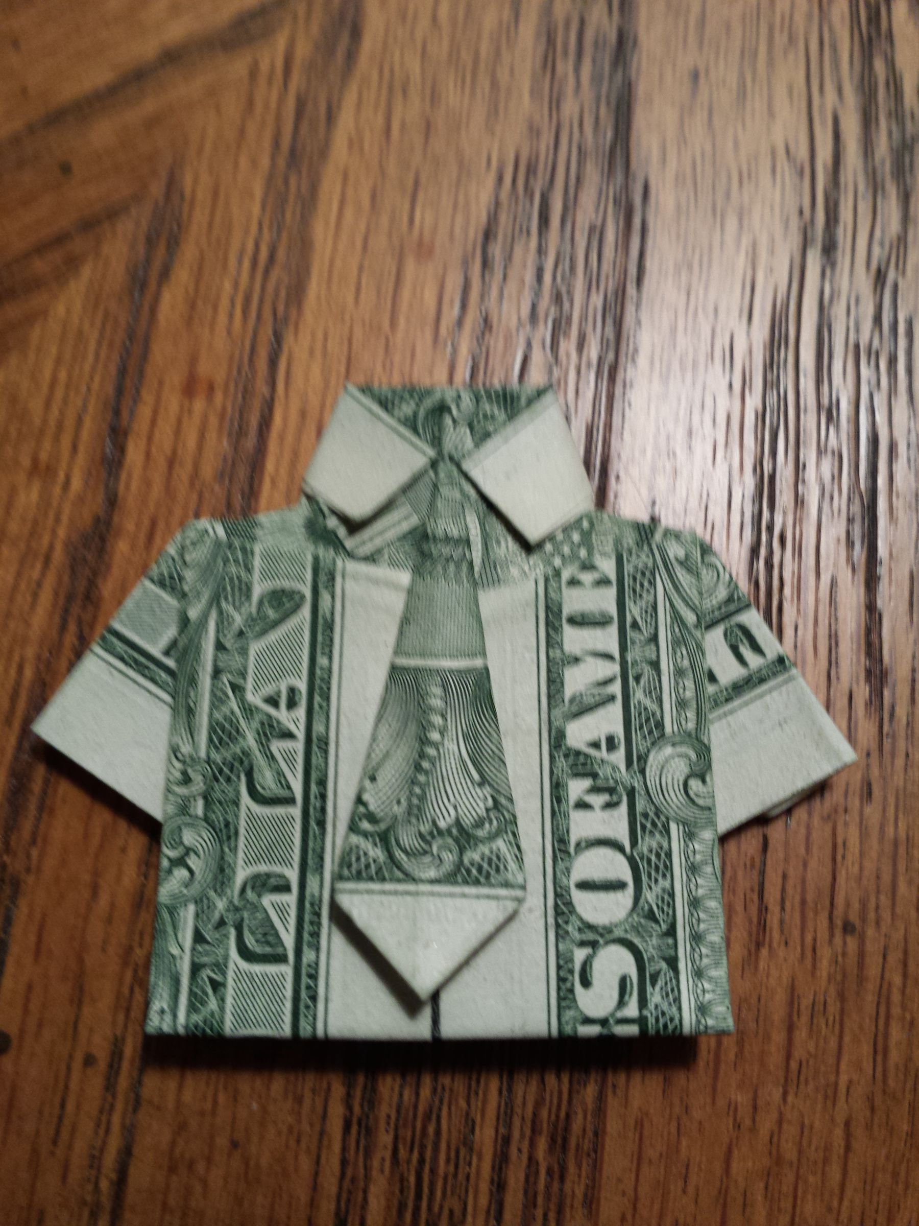 Dollar Bill Origami Shirt and Tie Learn How to Make It with Our