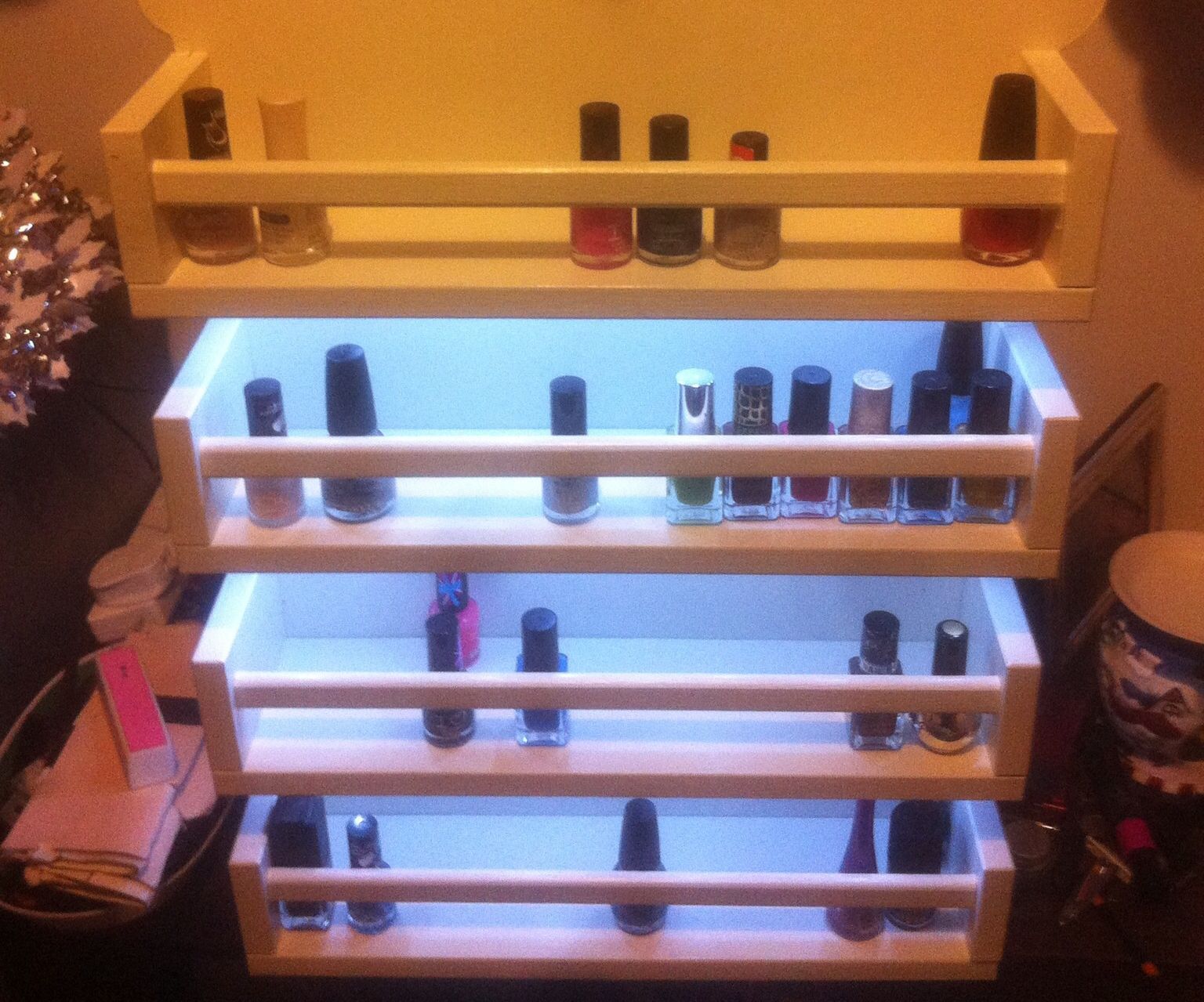 Lit Up Nail Varnish Storage Rack. 11 Steps Instructables