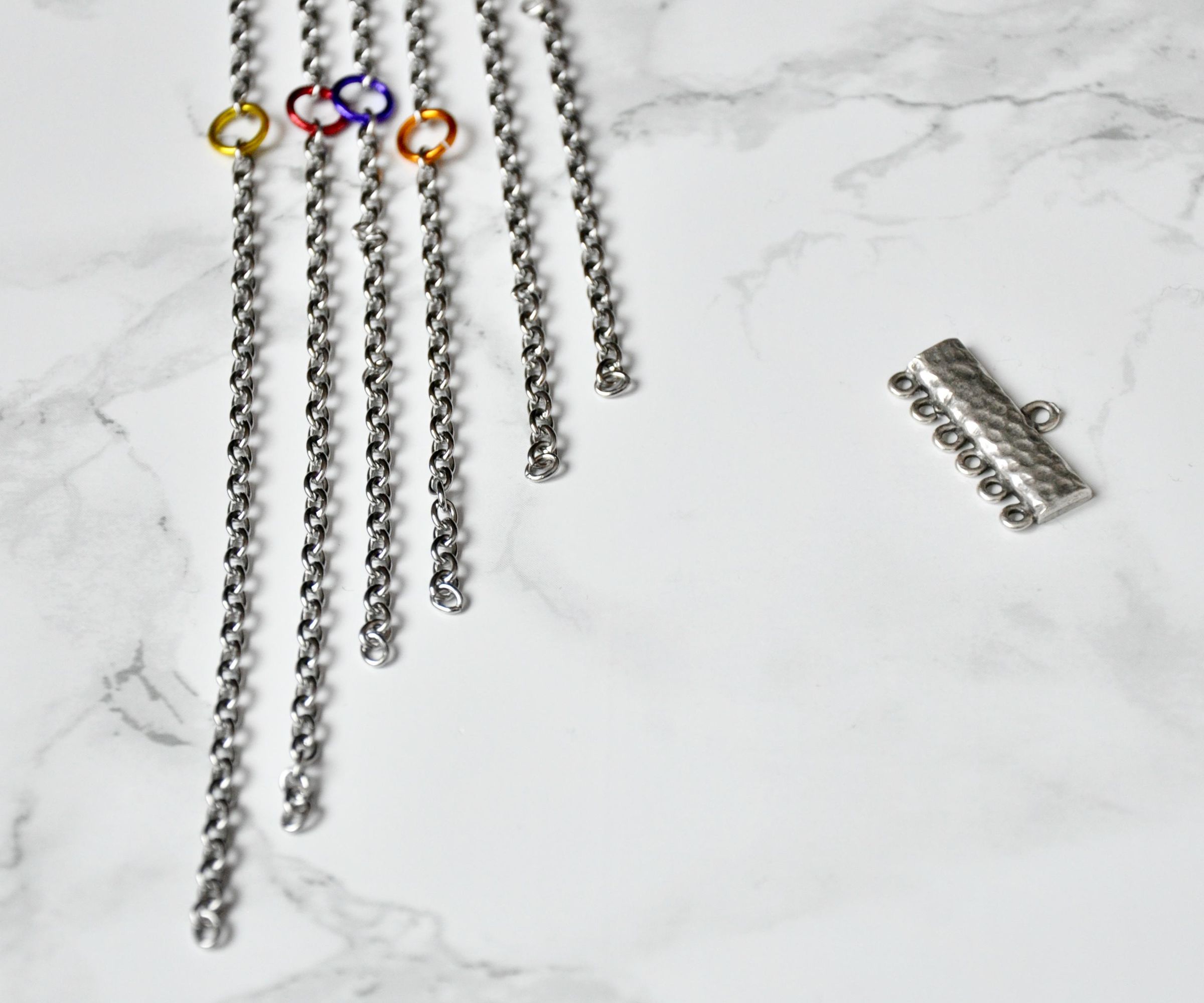 Layered Rainbow Jump Ring Necklace 7 Steps (with Pictures