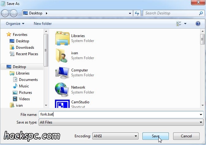 Save As a .bat File