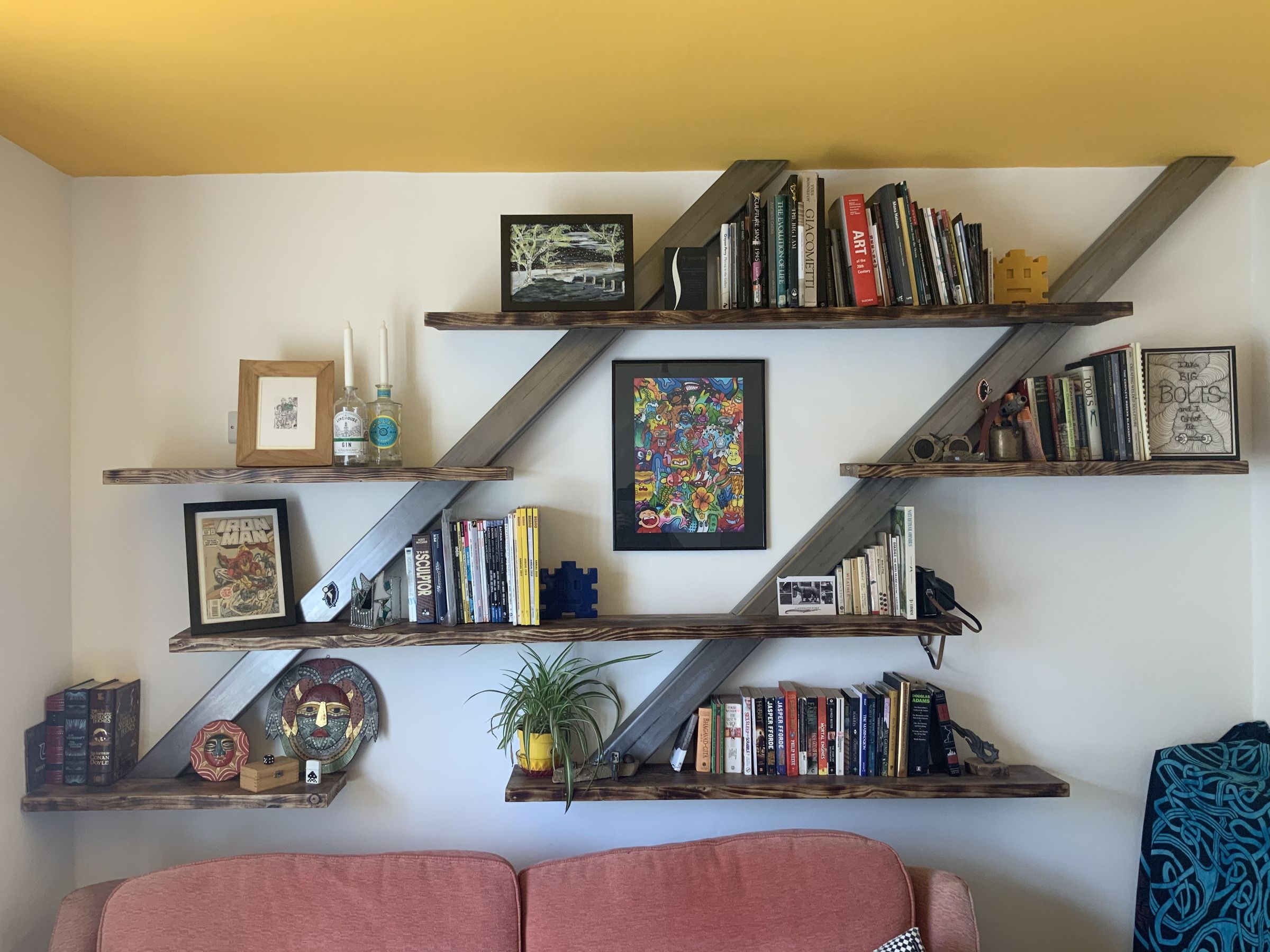 Floating Shelves Using Box Section and Scaffold Planks 6 Steps (with