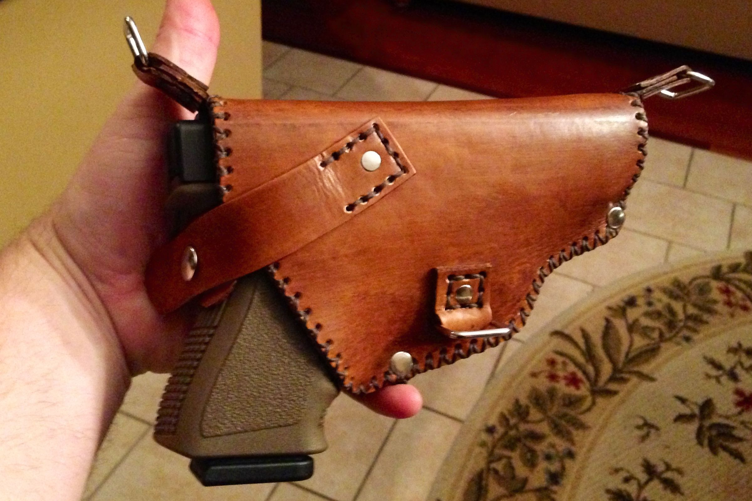 Tandy Leather Shoulder Holster Made With Basic Tools Instructables