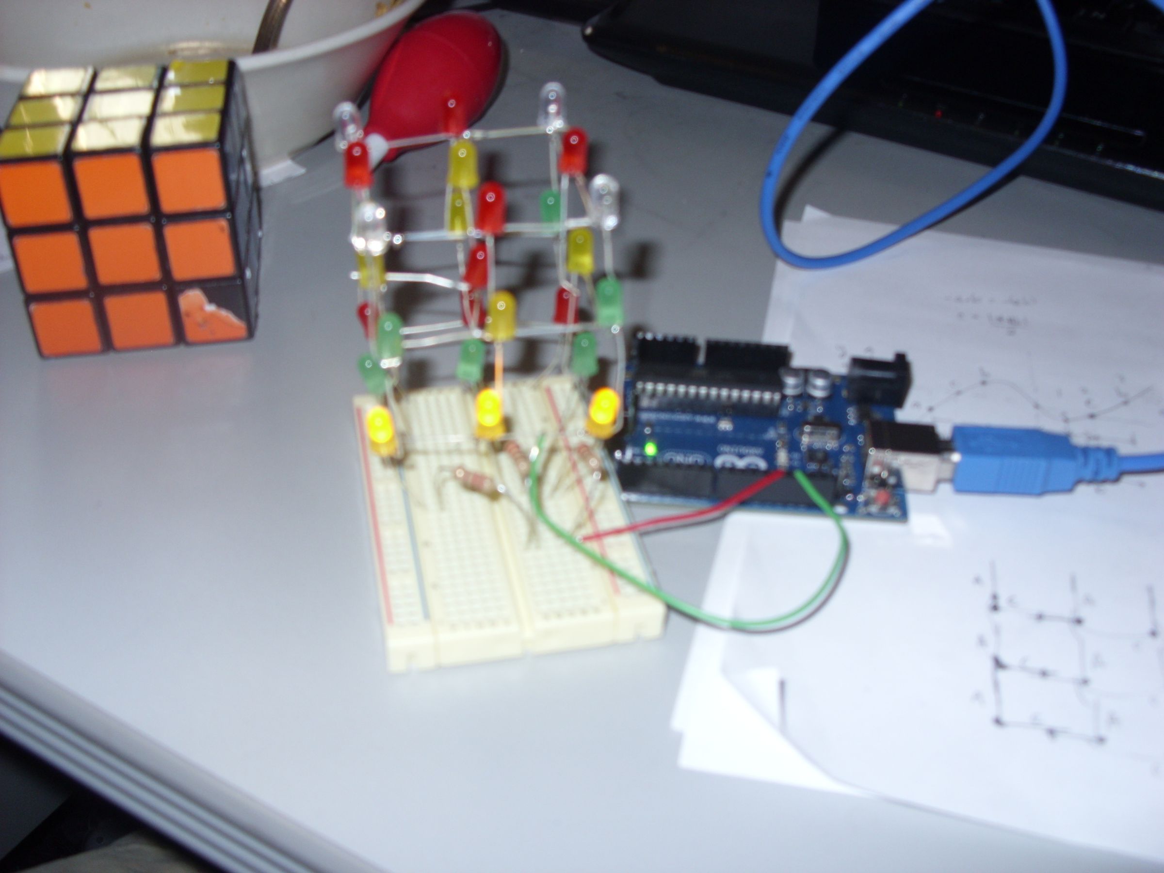 3 x 3 led cube with arduino uno DIY Project DIY Project Image