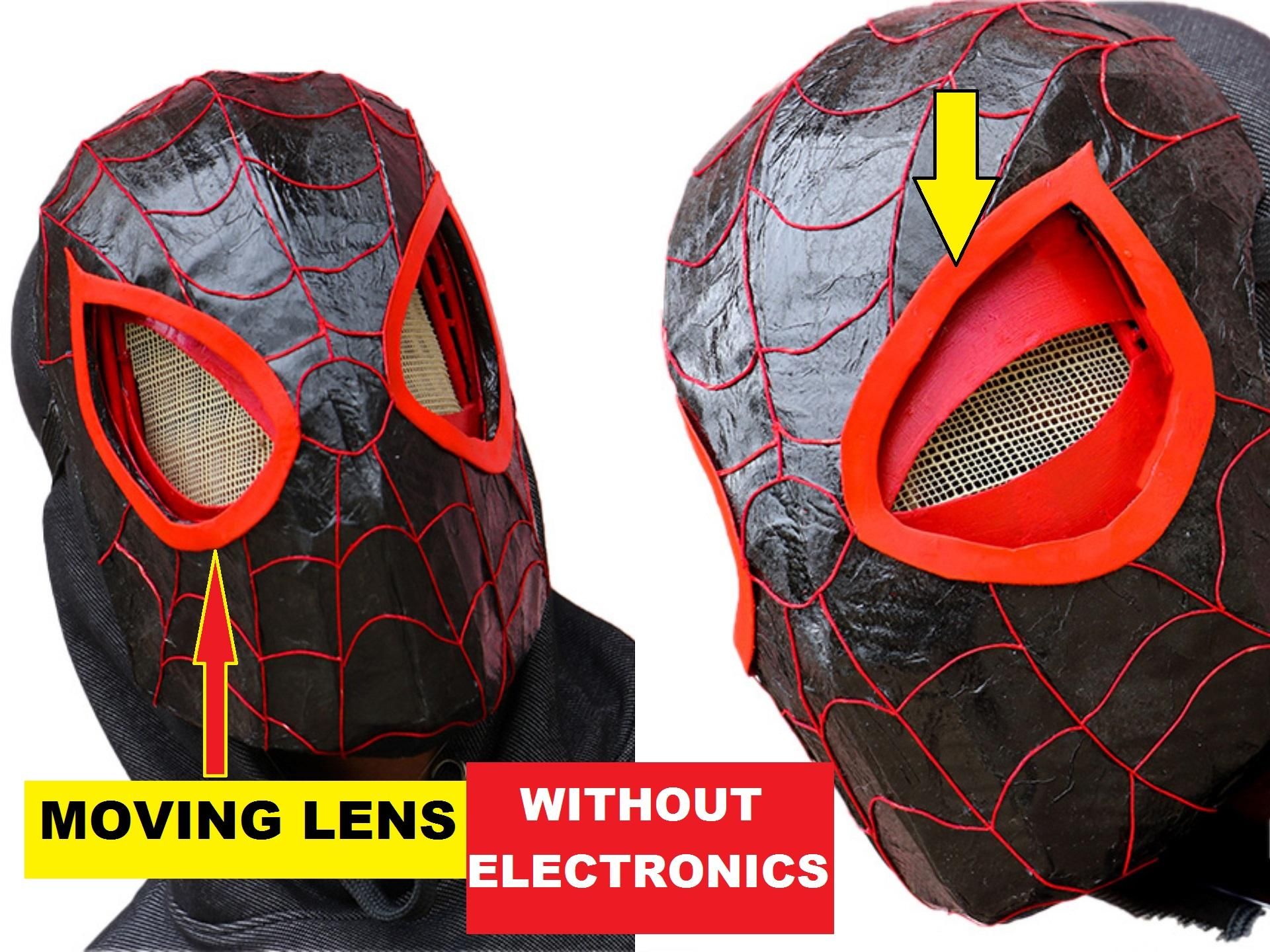 Spider Man Miles Morales Mask With Moving Lenses And No Electronics 13 Steps With Pictures Instructables