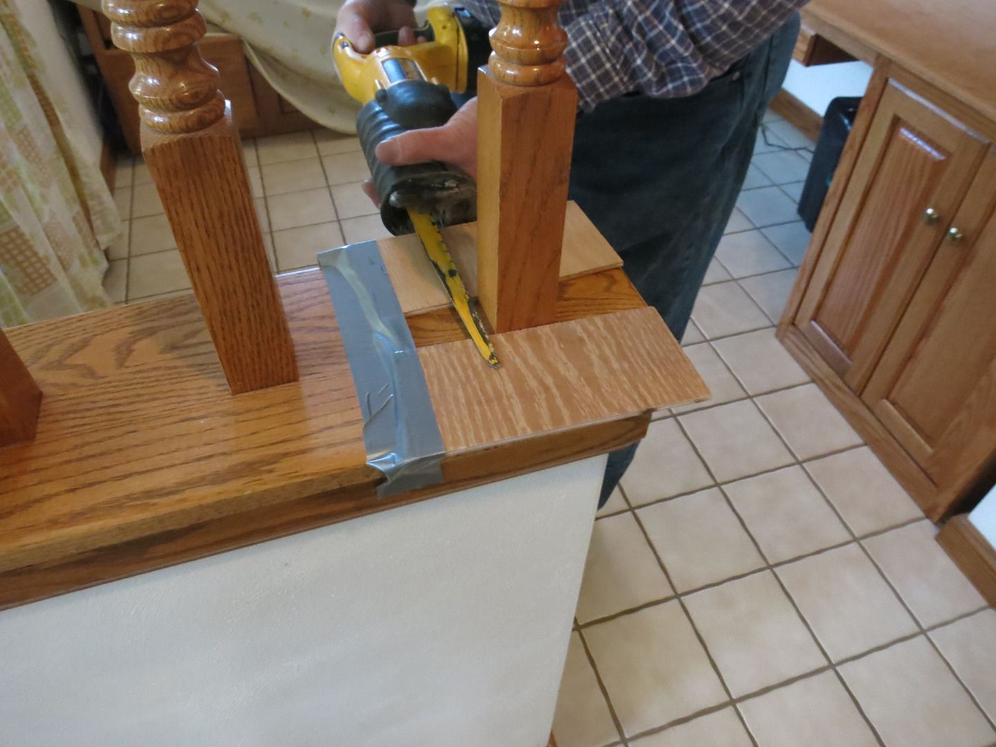 Before & After Decorative Tiles Replace Wooden Spindles 5 Steps